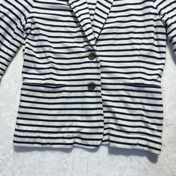 J CREW Factory Striped Blazer Navy Cream Size Small - Picture 5 of 12